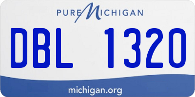 MI license plate DBL1320