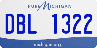 MI license plate DBL1322
