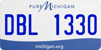 MI license plate DBL1330