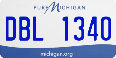MI license plate DBL1340
