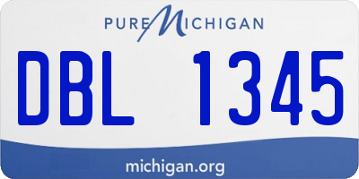 MI license plate DBL1345