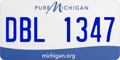 MI license plate DBL1347