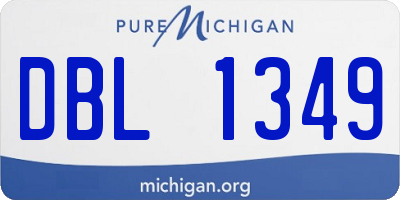 MI license plate DBL1349