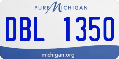 MI license plate DBL1350