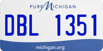 MI license plate DBL1351