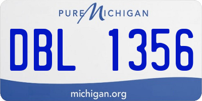 MI license plate DBL1356