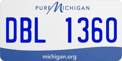 MI license plate DBL1360