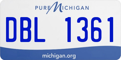 MI license plate DBL1361