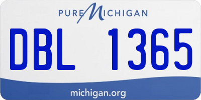 MI license plate DBL1365