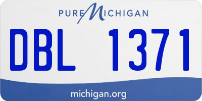 MI license plate DBL1371