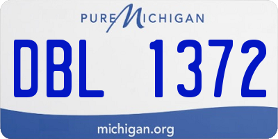 MI license plate DBL1372