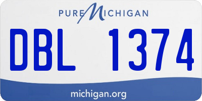 MI license plate DBL1374