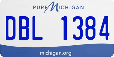 MI license plate DBL1384