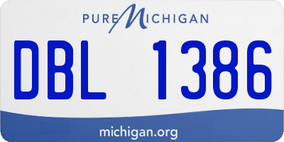 MI license plate DBL1386
