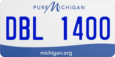 MI license plate DBL1400
