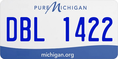 MI license plate DBL1422