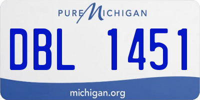 MI license plate DBL1451