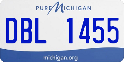 MI license plate DBL1455