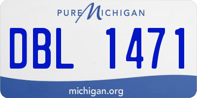 MI license plate DBL1471