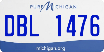 MI license plate DBL1476
