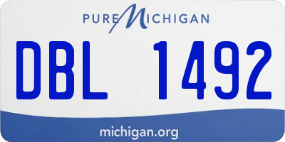 MI license plate DBL1492
