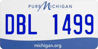 MI license plate DBL1499