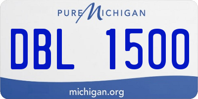MI license plate DBL1500