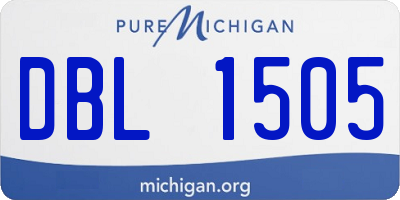 MI license plate DBL1505