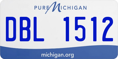 MI license plate DBL1512