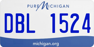 MI license plate DBL1524