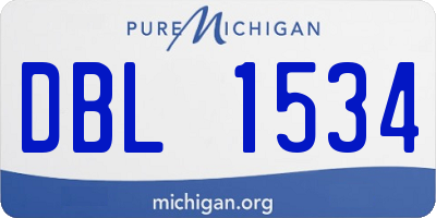 MI license plate DBL1534