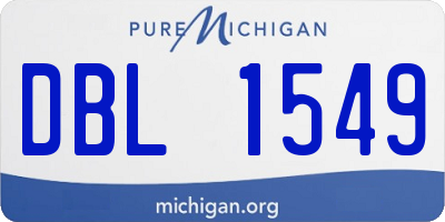 MI license plate DBL1549