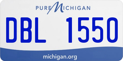 MI license plate DBL1550