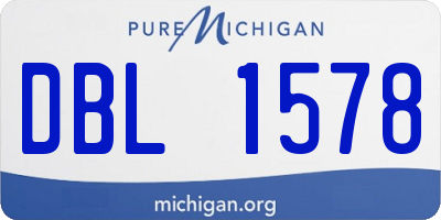 MI license plate DBL1578