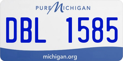 MI license plate DBL1585