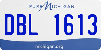 MI license plate DBL1613