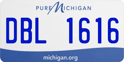 MI license plate DBL1616