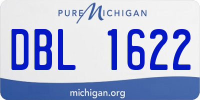 MI license plate DBL1622