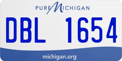 MI license plate DBL1654