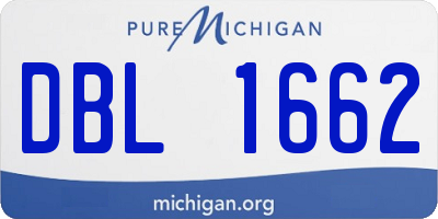 MI license plate DBL1662