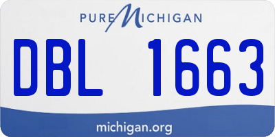 MI license plate DBL1663