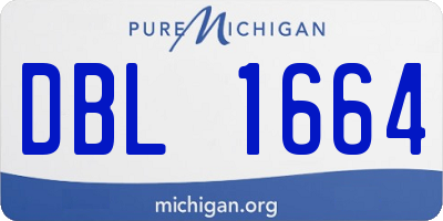 MI license plate DBL1664