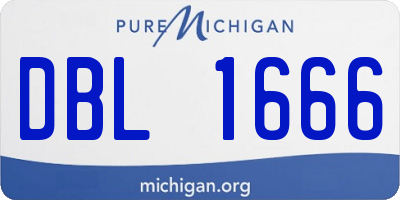 MI license plate DBL1666