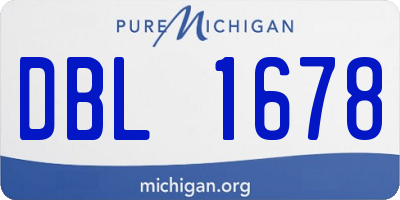 MI license plate DBL1678