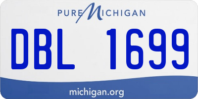 MI license plate DBL1699