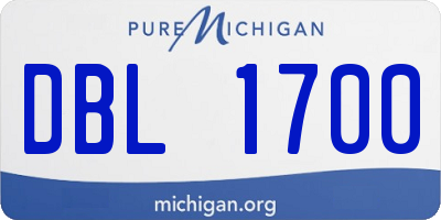 MI license plate DBL1700