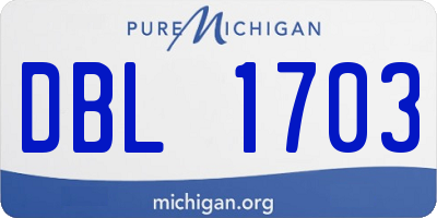 MI license plate DBL1703