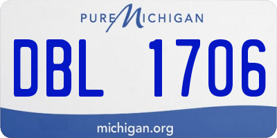 MI license plate DBL1706