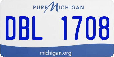 MI license plate DBL1708