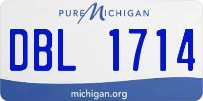 MI license plate DBL1714